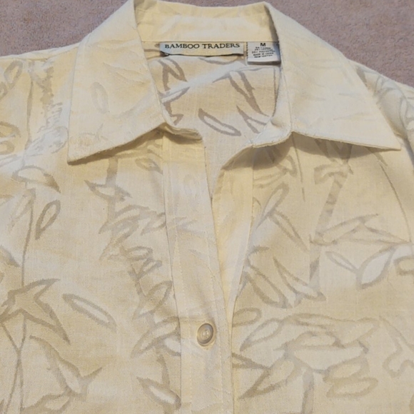 Bamboo Traders Ivory Button Down Blouse Sz Medium - Picture 5 of 8